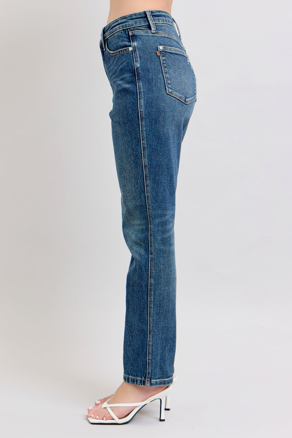 high-rise straight leg jean