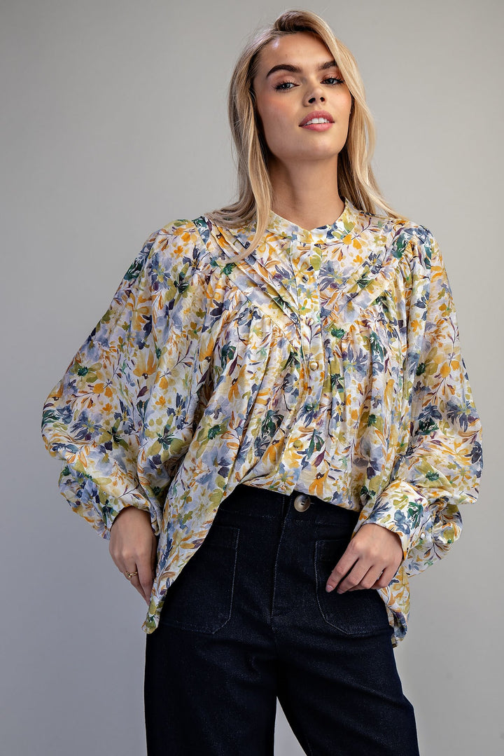 Floral Button Down Blouse
