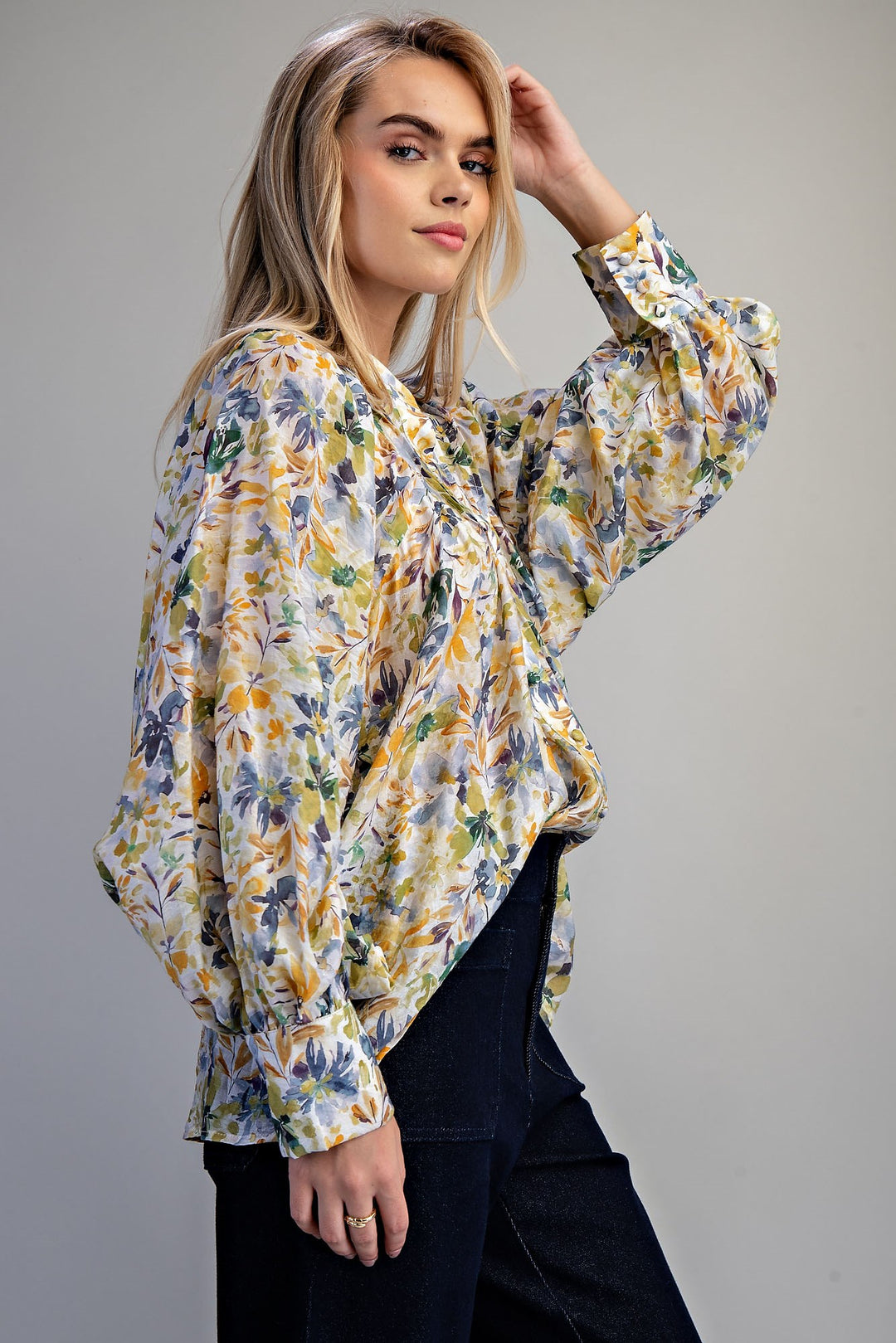 Floral Button Down Blouse