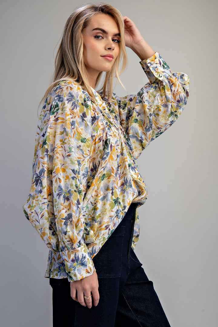 Floral Button Down Blouse