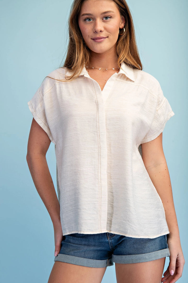 Lightweight Button Down Shirt- White