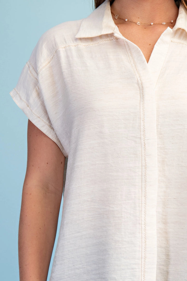 Lightweight Button Down Shirt- White