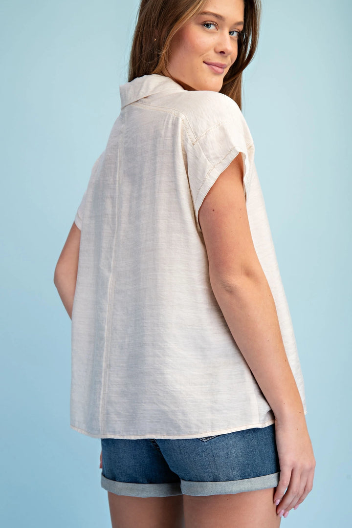 Lightweight Button Down Shirt- White