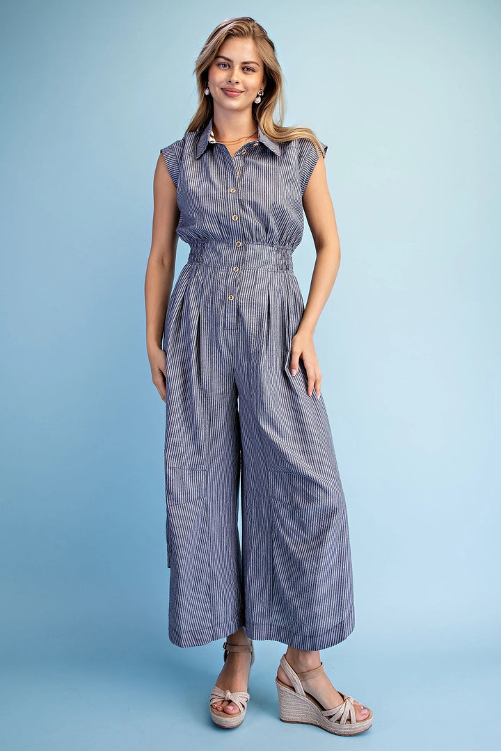 Barrel Leg Jumpsuit Navy