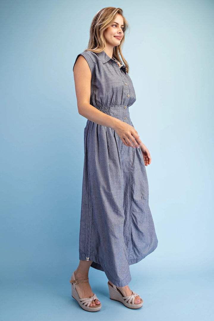 Barrel Leg Jumpsuit Navy