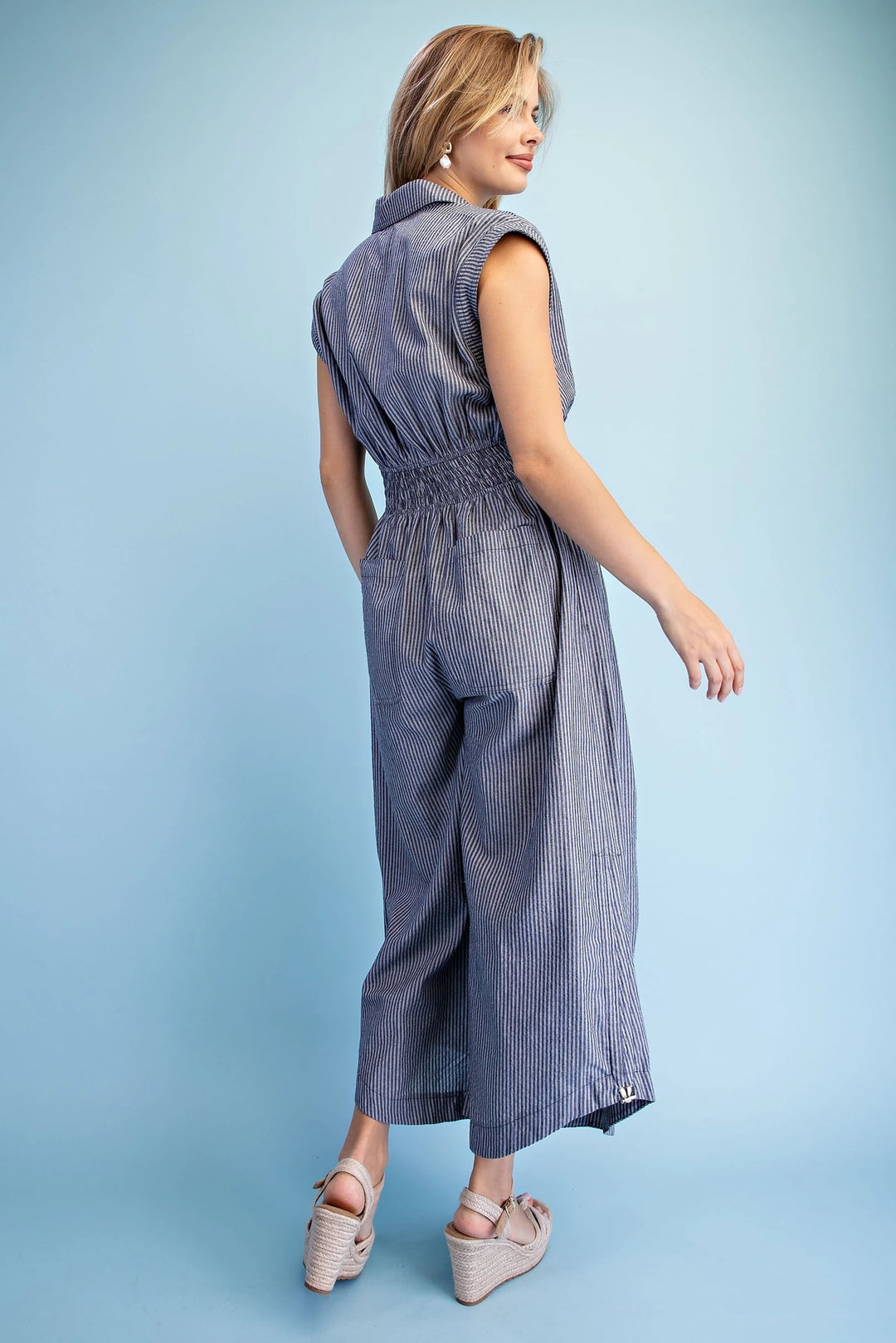 Barrel Leg Jumpsuit Navy