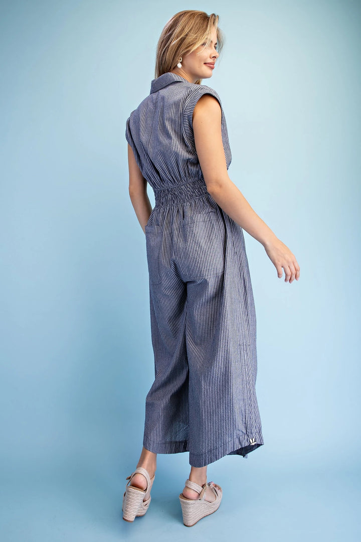 Barrel Leg Jumpsuit Navy