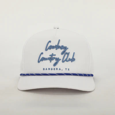 Cursive Roped Hat White