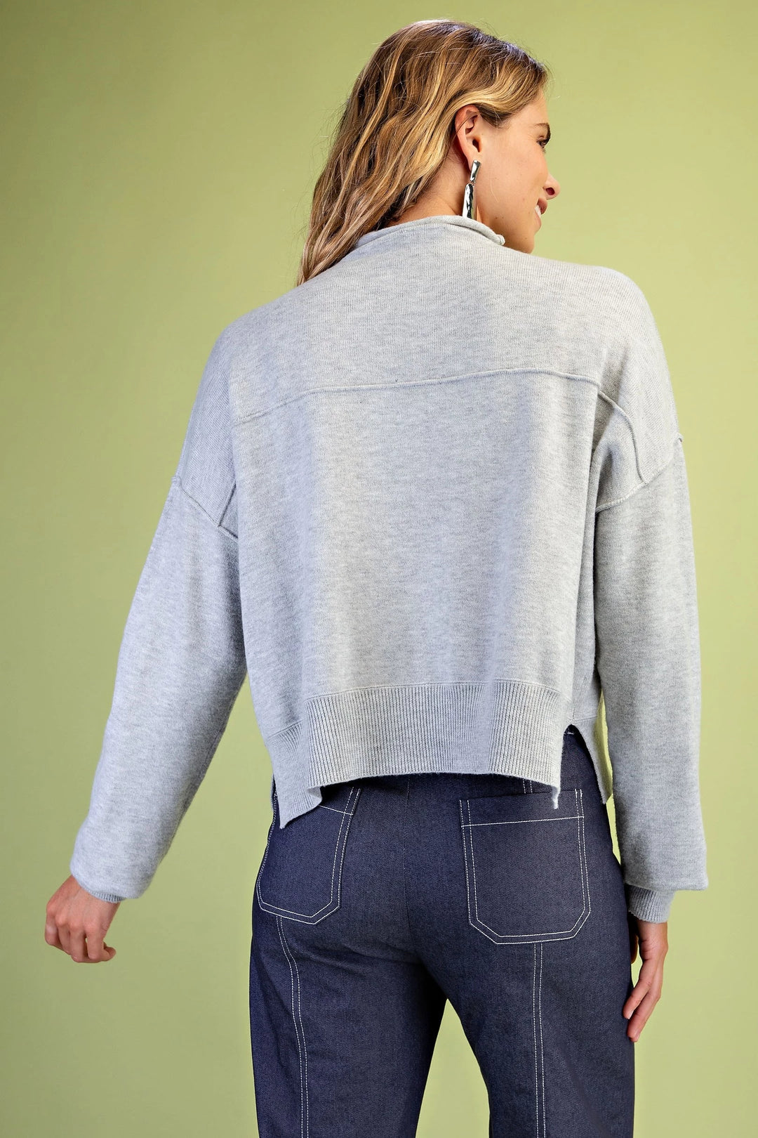 Roll-Neck Sweater with Seaming Details