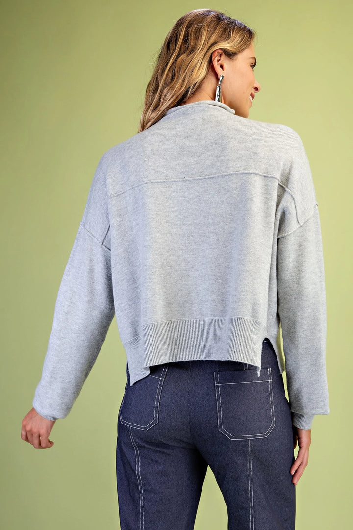 Roll-Neck Sweater with Seaming Details