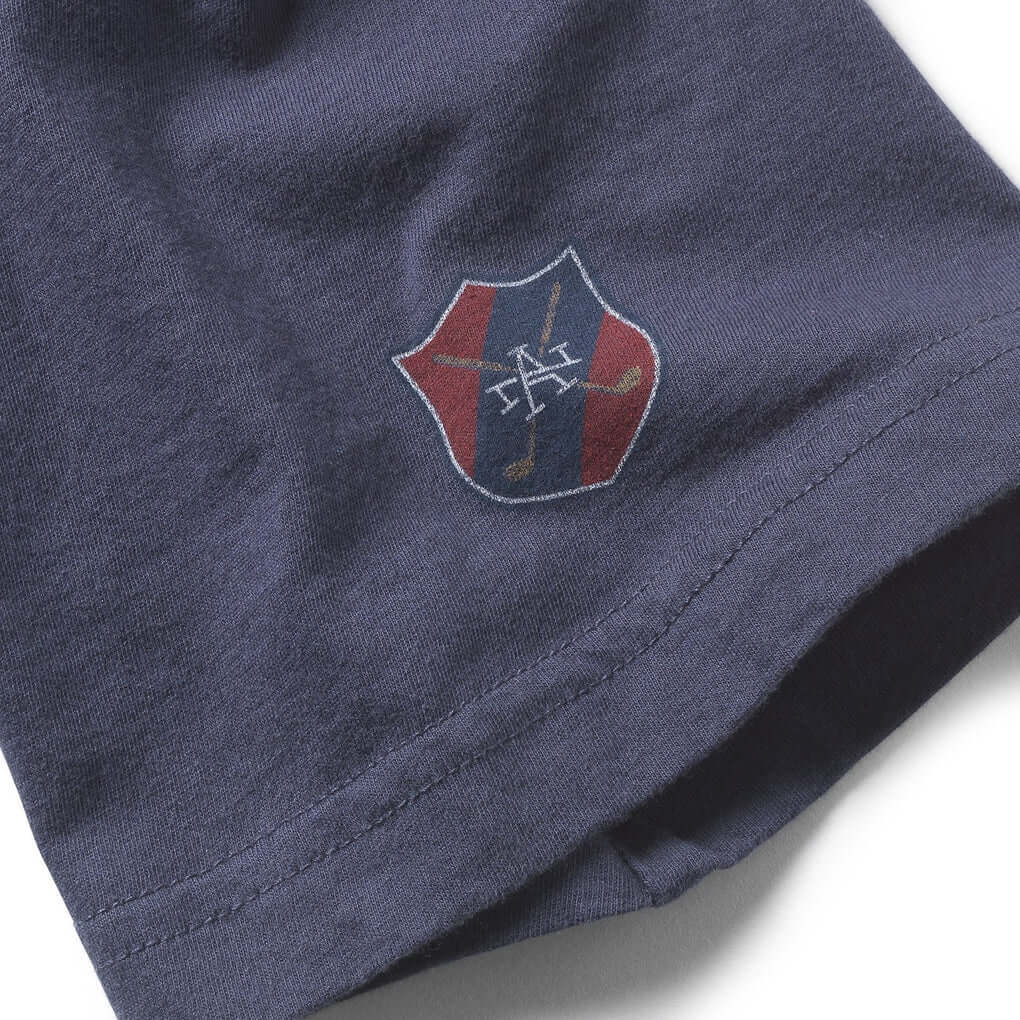 Close up shot of the American Needle logo on the sleeve