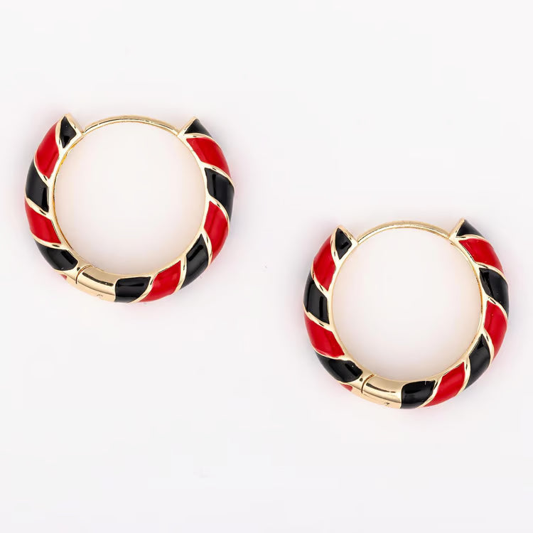 Paisley Red and Black Earrings