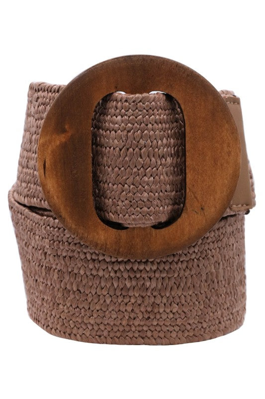 Large Wooden Circle Elastic Belt