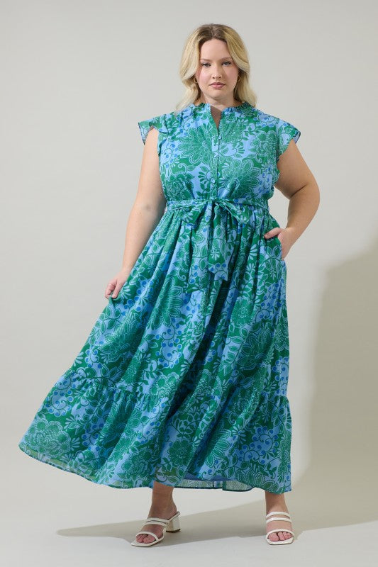 Tressa Floral Riah Button Down Maxi Dress