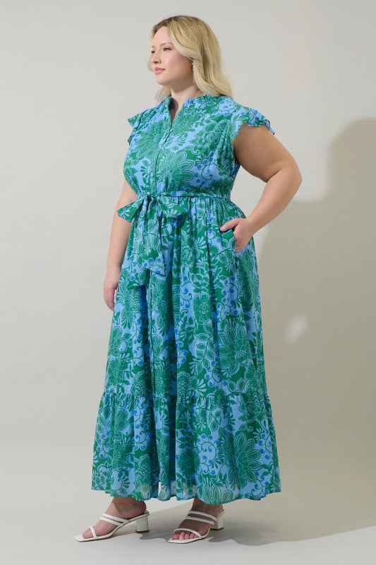 Tressa Floral Riah Button Down Maxi Dress