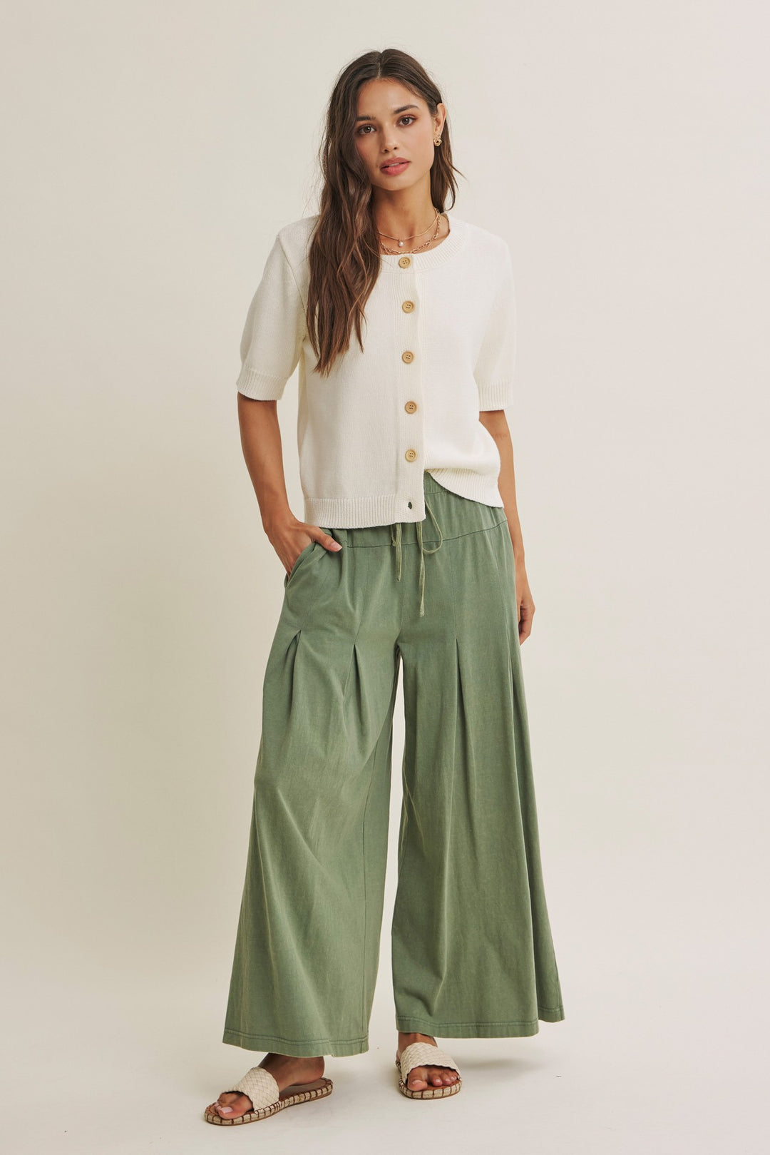 Short Sleeve Button Up Cardigan
