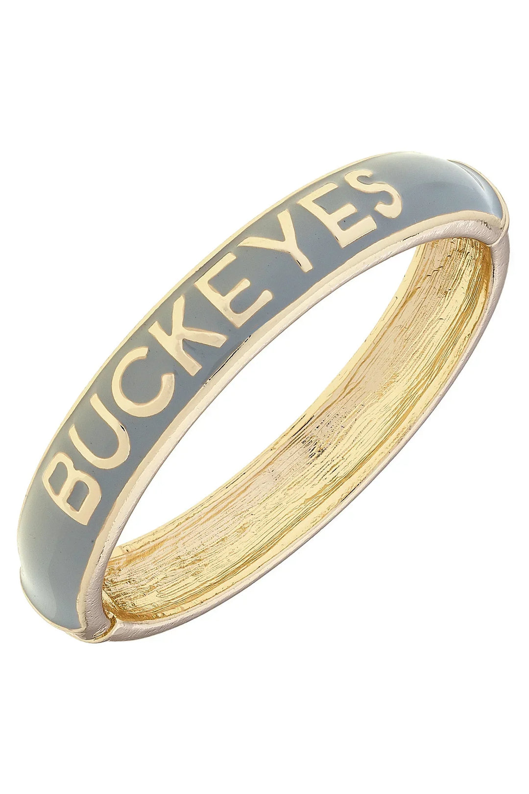 Ohio State Buckeyes Sculpted Enamel Hinge Bangle in Grey
