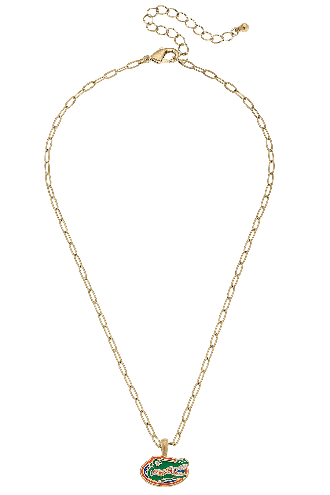 Florida Gators Enamel Pendant Necklace in Shiny Gold