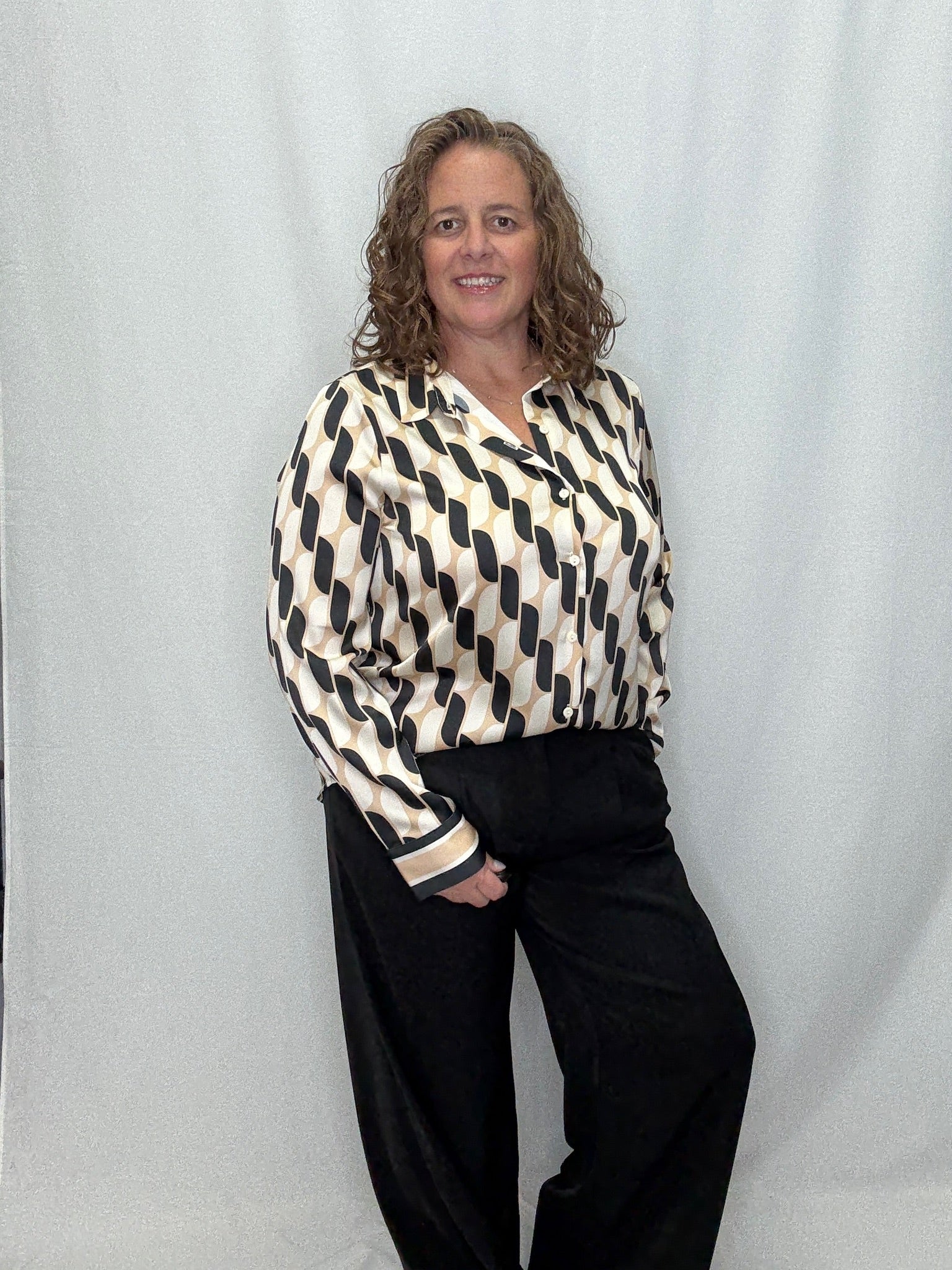 Printed Button Down Shirt