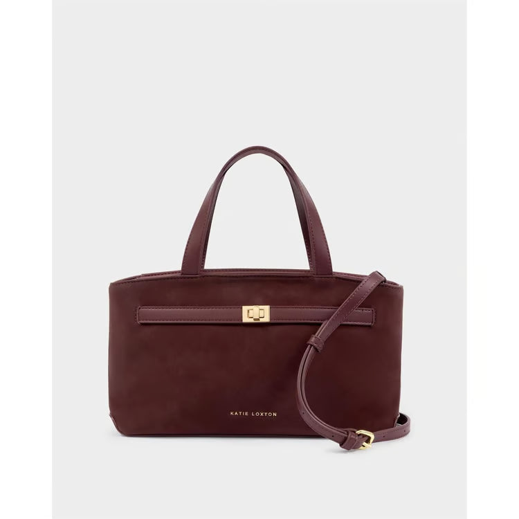 ORIN TOP HANDLE CROSSBODY BAG | Cherry Suedette / Cherry