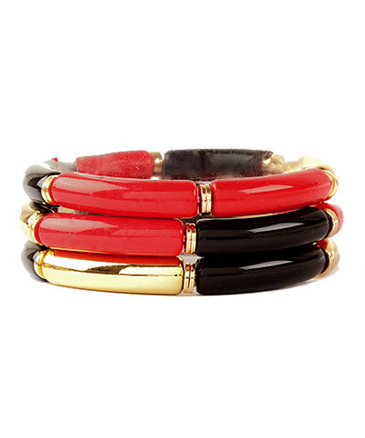 Gameday Metal Tube Bracelet- Georgia