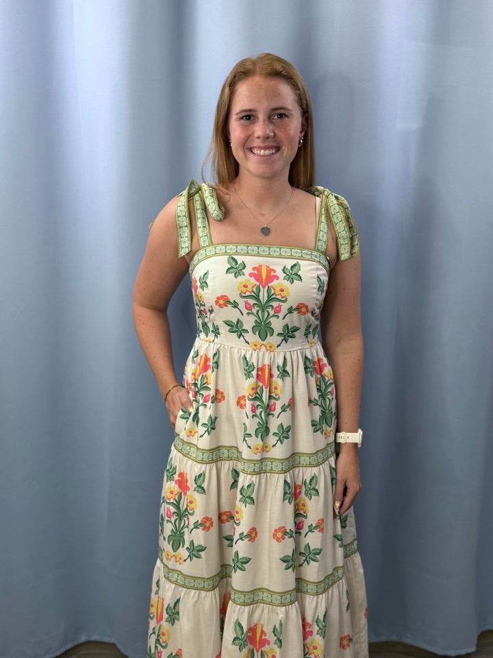 Softly Romantic Exclusive Print Smocked Midi Dress
