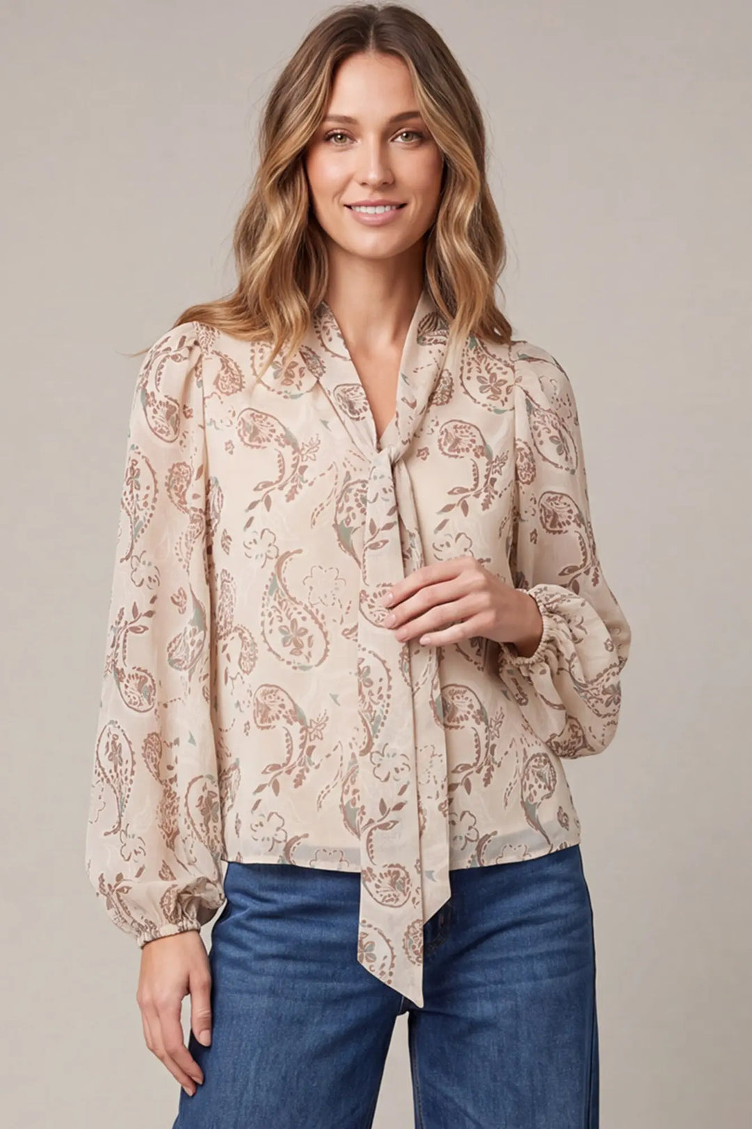 Chiffon Top with Bow