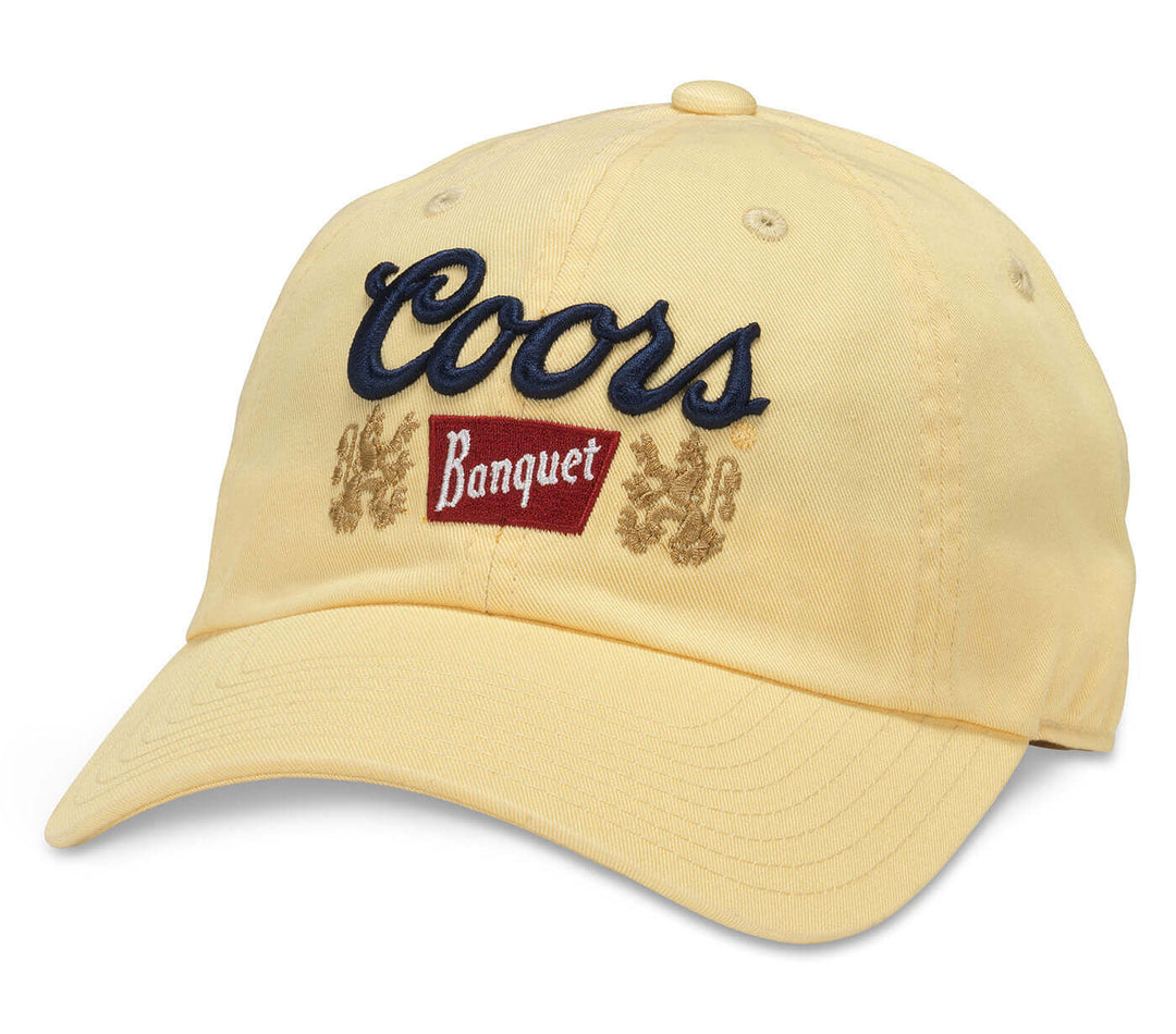 Yellow Trucker hat with coors logo 