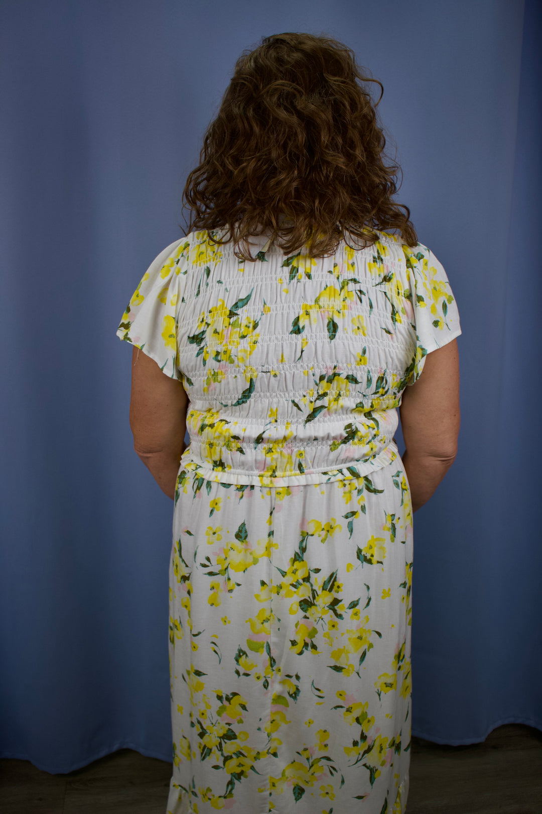 LUCY SMOCKED TOP FLORAL PRINT DRESS