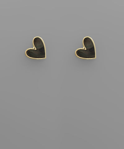 Acrylic Sideway Heart Studs