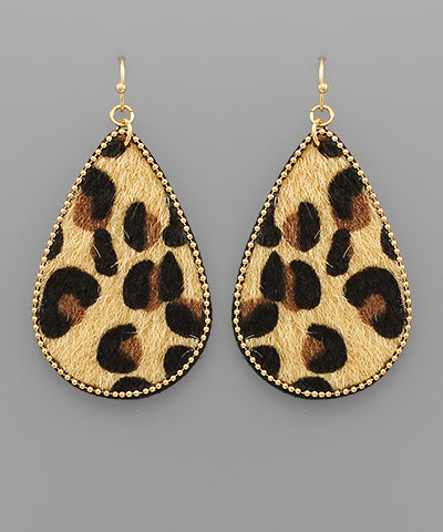 Leopard Tear Drop Earrings 2