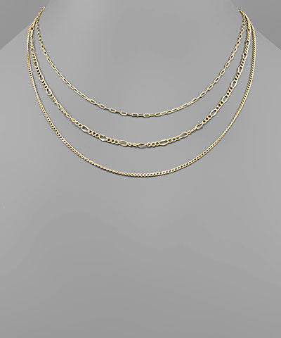 3 Chain Layered Necklace 2