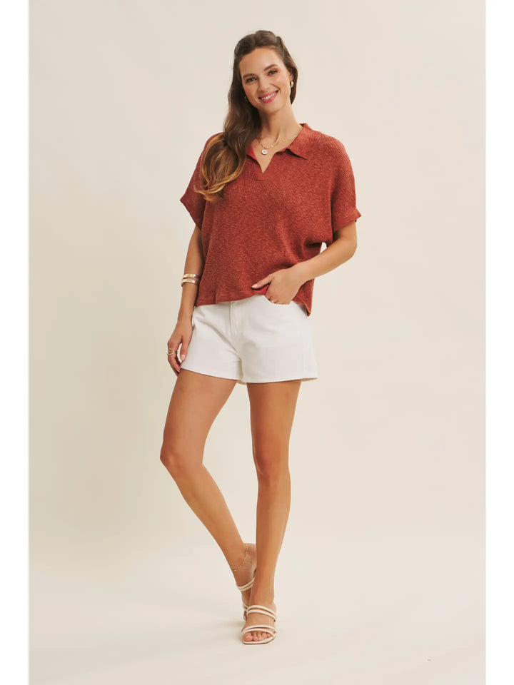Relaxed Slub Rib Dolman Sweater