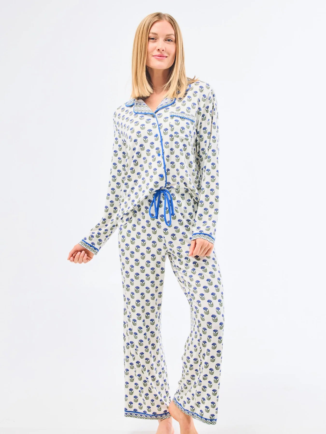 Women's Charlotte Pants Set | Floral Foulard Navy