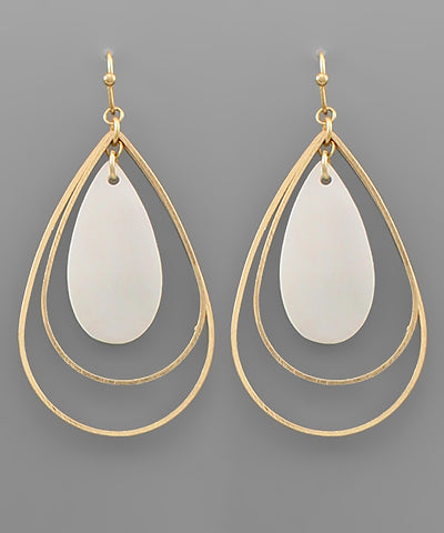 Shell Teardrop Cut-Out Earrings