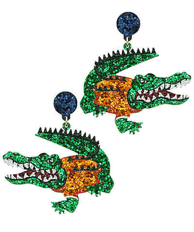 Glitter Gator Earrings