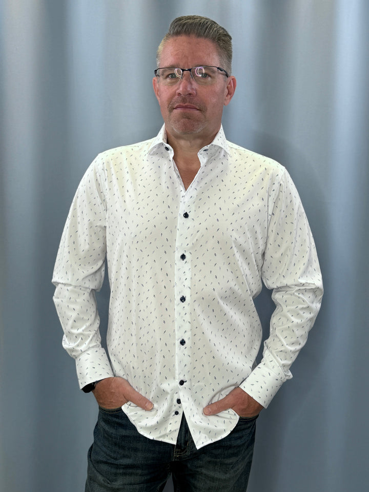 Lugano Blue Flake Button Down Shirt