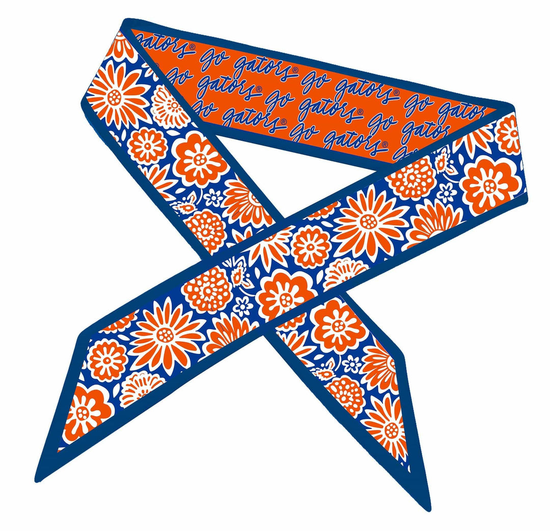 Floral headband with 'Go Gators' text on a white background