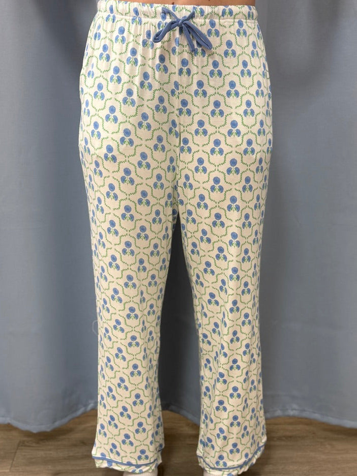 Charlotte Pants Set | Sweetbriar Lattice Blue