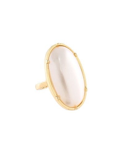 Oval Pearl Open Ring