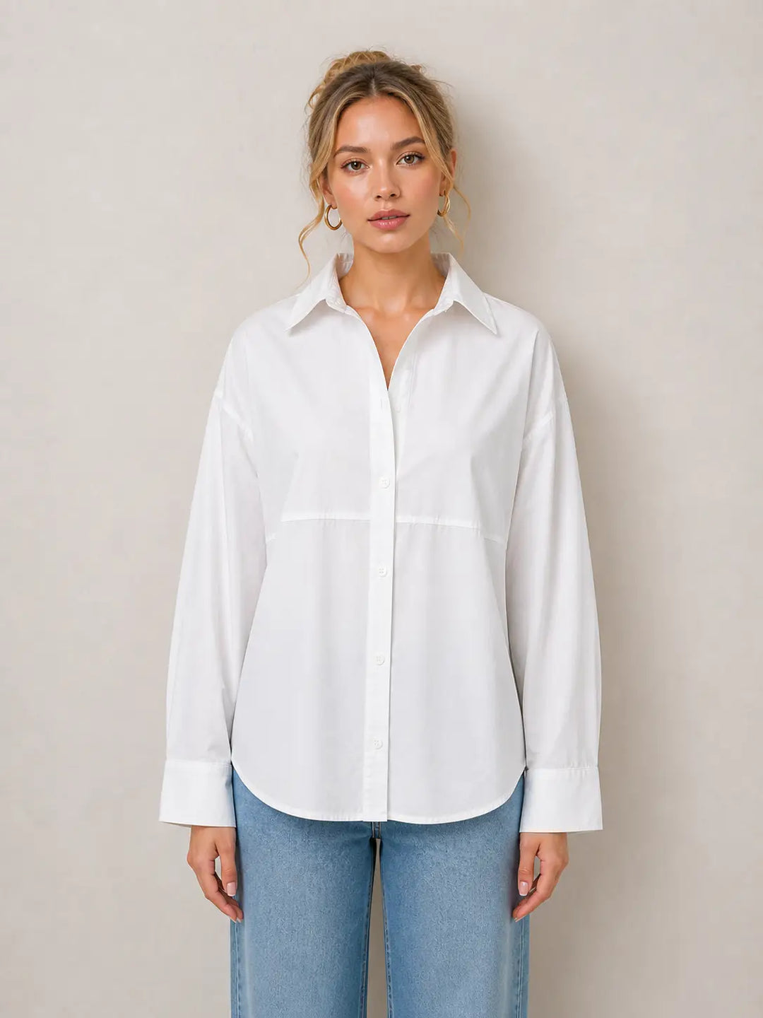 Claire Poplin - Oversized Button-Down