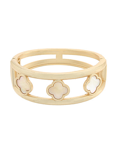 Mother Of Pearl Clover Double Layered Bangle