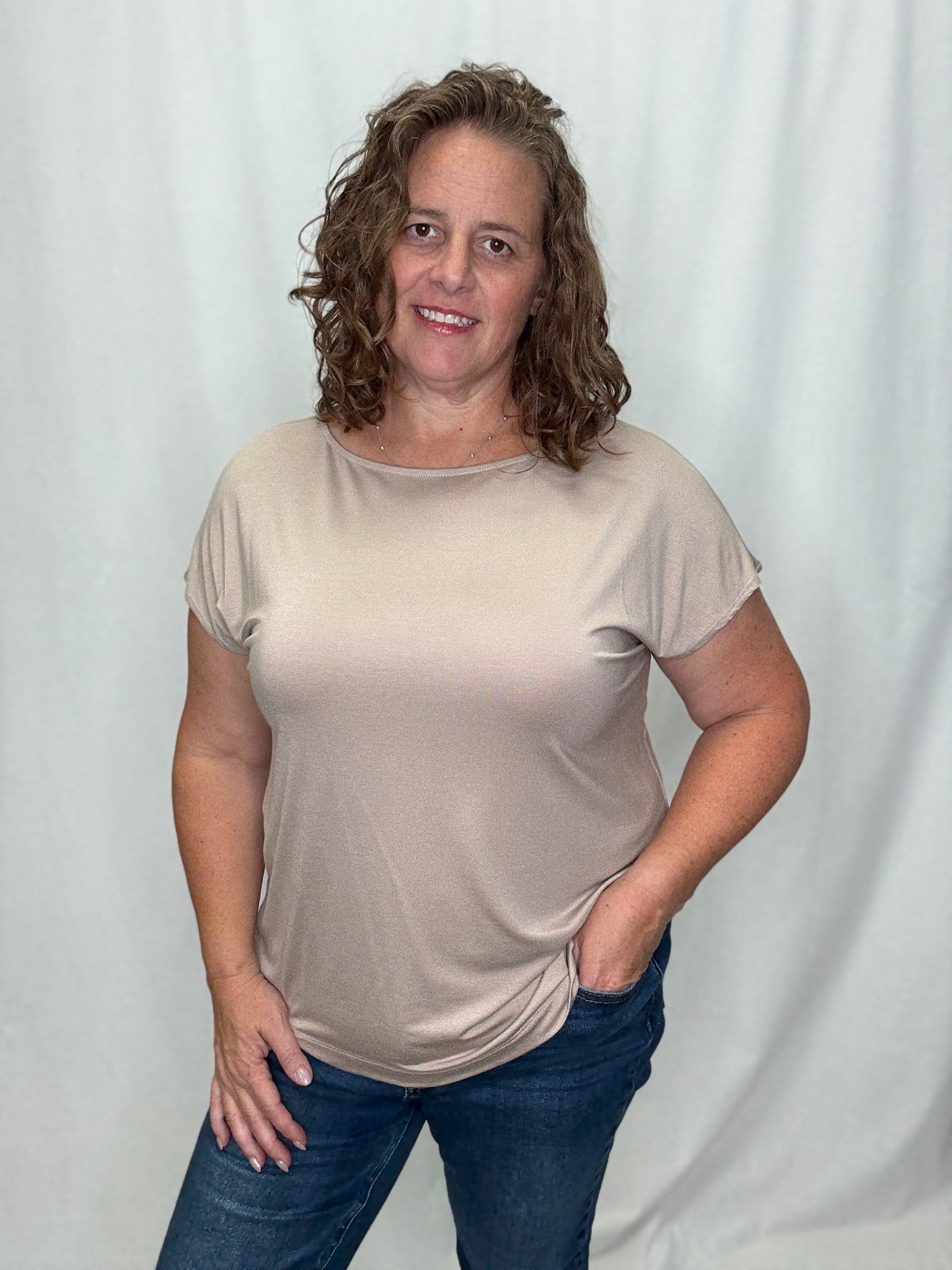 VISCOSE MODAL BASIC BOAT NECK TOP