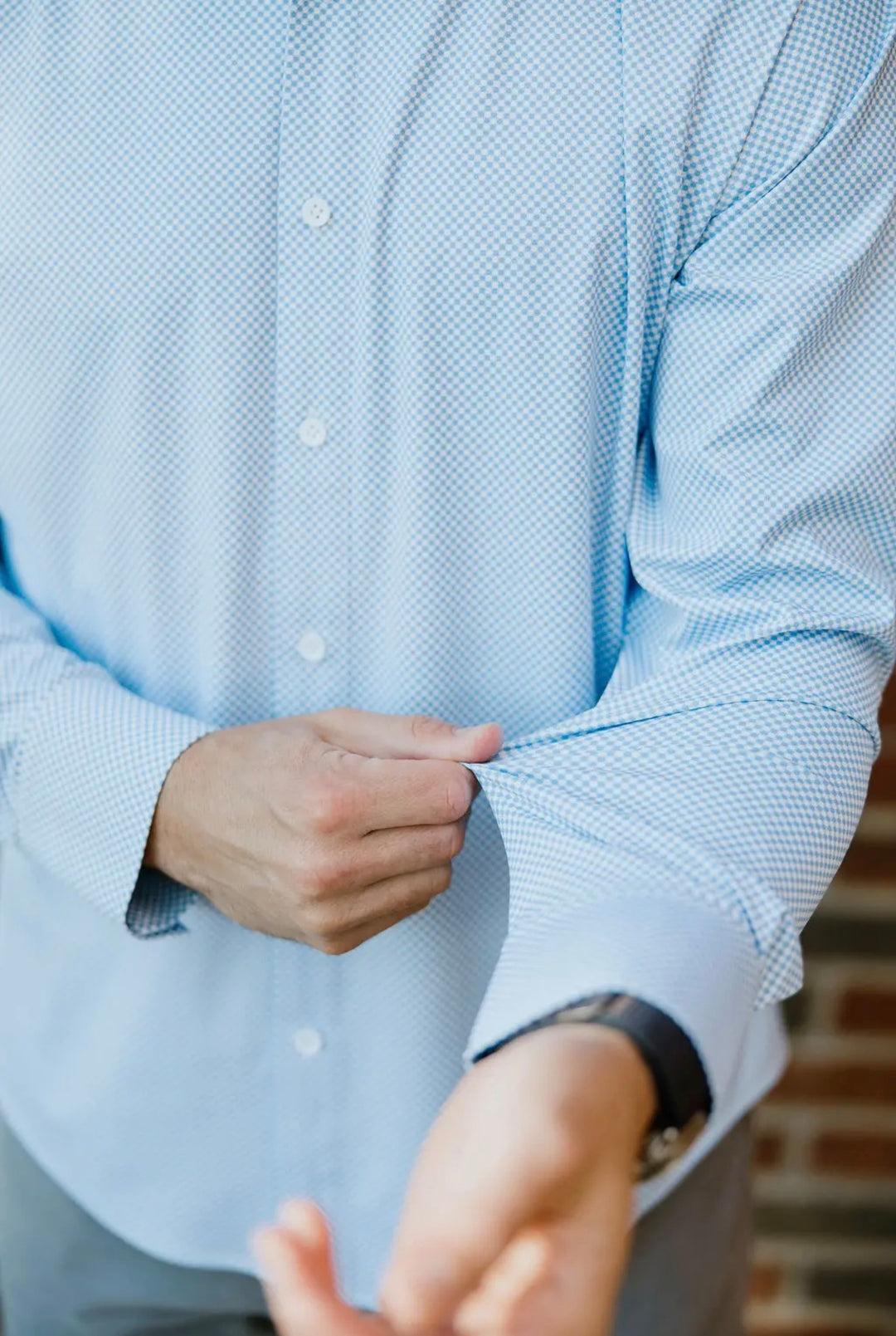 Blue/White No Tuck Long Sleeve Shirt