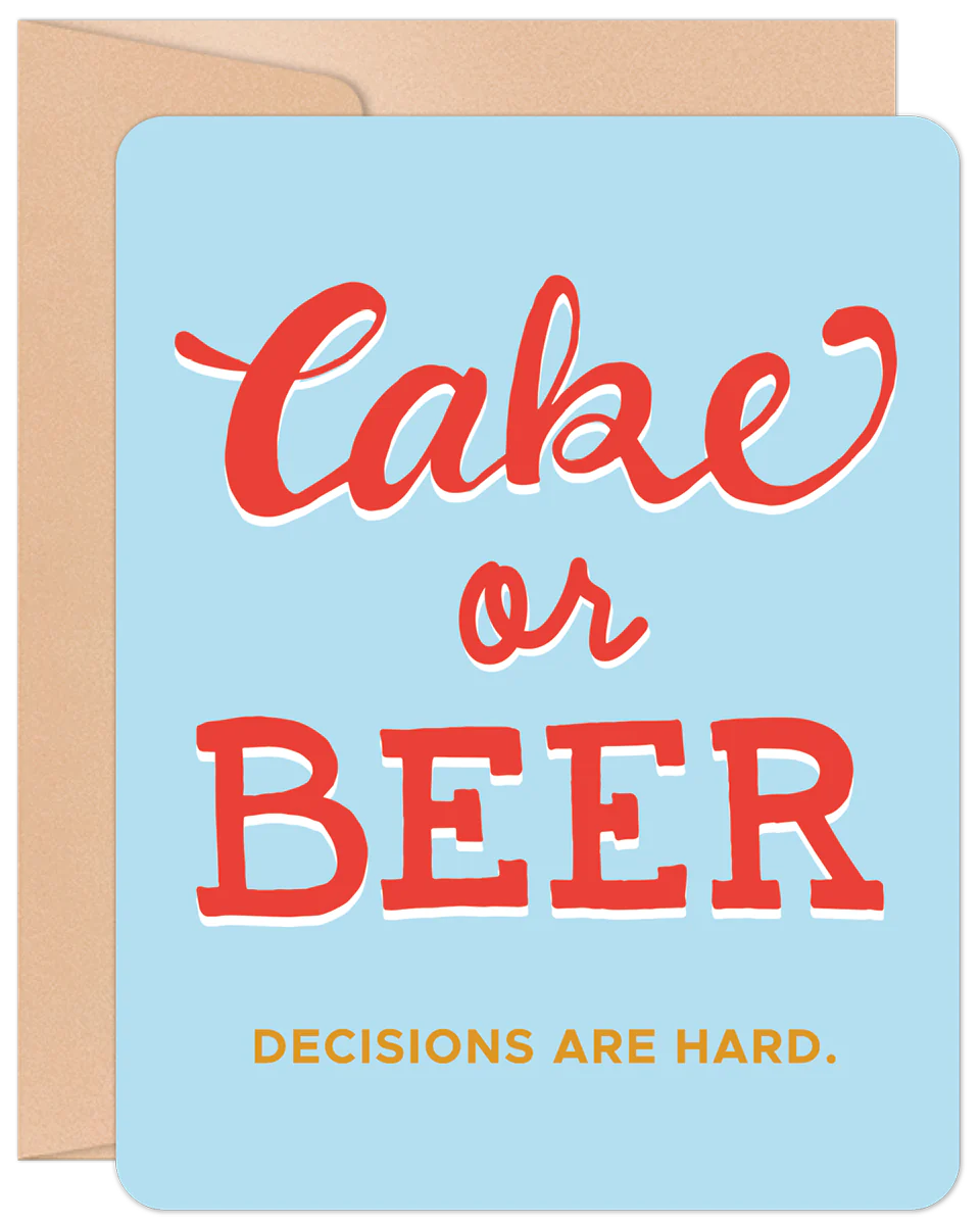 Willow &amp; Ivy "Beer or Cake" Happy Birthday Card