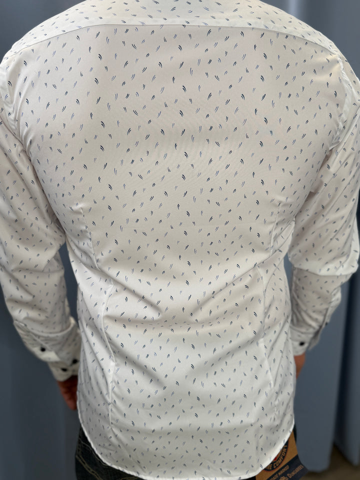 Lugano Blue Flake Button Down Shirt