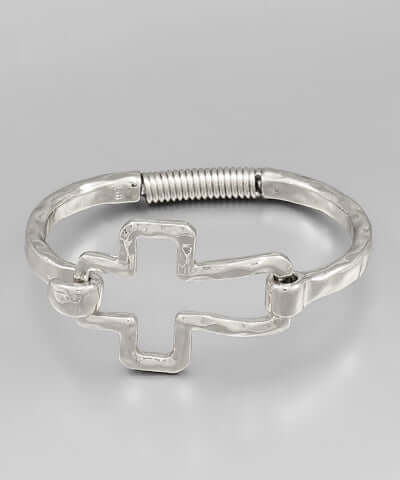 Cross Bangle Silver