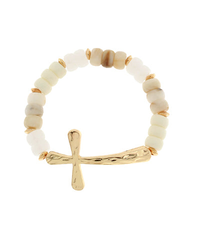 Accent Cross Beaded Bracelet
