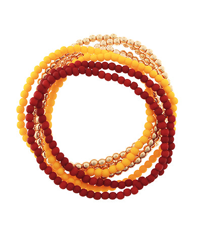 8 Row CCB Ball & Acrylic Bead Bracelet- FSU