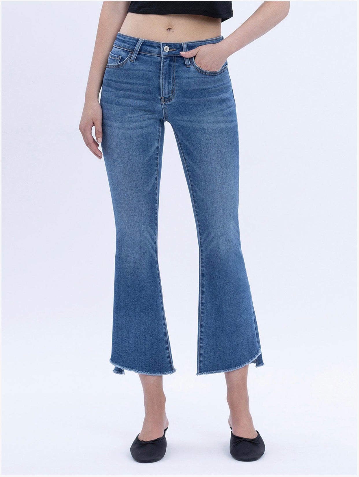 Vervet "Alison" Mid Ride Cropped Flare